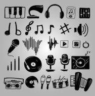 music icons set N3