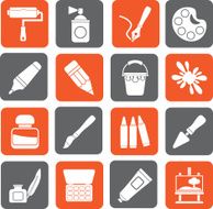 Silhouette Painting and art object icons N2
