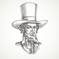 Gentlemens portrait Vintage vector illustration N2