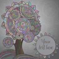 Abstract background with ornamental graphic magic tree a lo