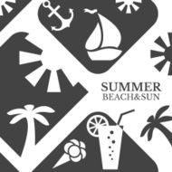 Abstract summer vector menu illustration Beach and sun concept