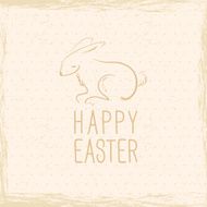 Easter rabbit Vintage background Hand drawn illustration N2