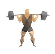 Muscle man abstract isolated on a white backgrounds N9