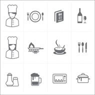 Cooking and kitchen icons set N2