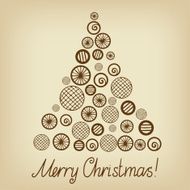 Vintage card with a Christmas tree N2