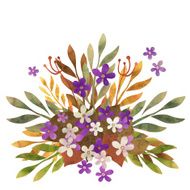 Hand painted watercolor bouquet with wildflowers