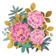 Hand drawn vintage bouquet