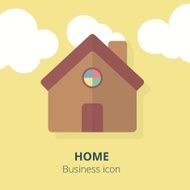 Business icon Home Flat vector illustration