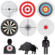 Set of Targets and Marks Vector Clip Art
