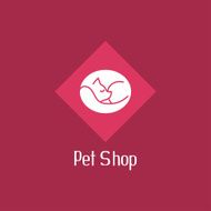 Flat cat sign for pet shop logo N2