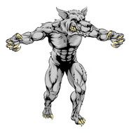 Werewolf wolf scary sports mascot N2