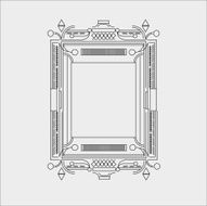 Vector geometric frame art deco monogram design element illustration