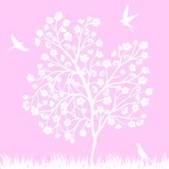 blooming tree and birds N8