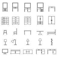 Furniture icons set N8
