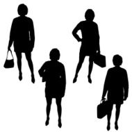 Vector silhouette of business people N130