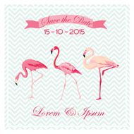 Save the Date - Wedding Card with Flamingo Birds N2