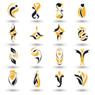 Set of different yellow abstract flat elements N10