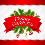 Merry Christmas vector background with glossy balls N8
