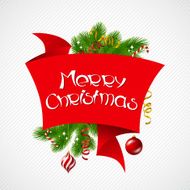 Merry Christmas vector background with glossy balls N9