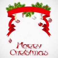 Merry Christmas vector background with glossy balls N10
