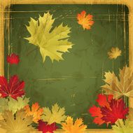 EPS10 Autumn leaves grunge background Vector illustration N2