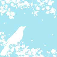 blooming tree and birds N9