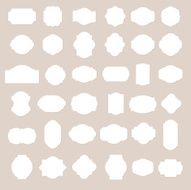 Paper texture collection blank frames and label set N2