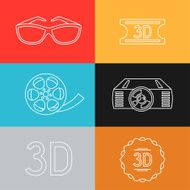 Set of movie design elements and cinema icons N2