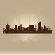 Tulsa Oklahoma brown skyline city silhouette