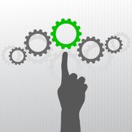 Hand with gears
