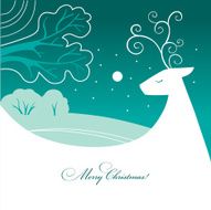 Christmas background with deer N2