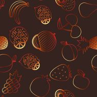 Fruit seamless pattern The image of fruits and berries N5