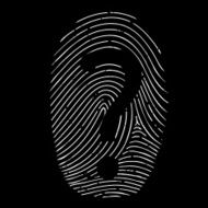 question mark on a fingerprint