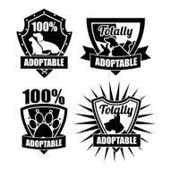 Adoptable pet badge collection