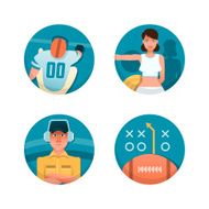 American football icons set Part 2