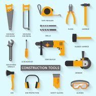 Construction tools vector icons set N2