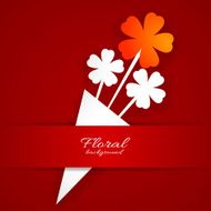 Abstract paper flower on a red background N2