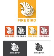 Phoenix Firebird Logo Long Shadow Vector