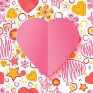 Seamless Pattern with Pink Paper Heart Symbol Vector EPS 10 N2