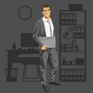 Vector Businessman With Laptop N5