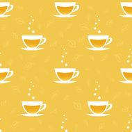 Seamless pattern with cups of tea