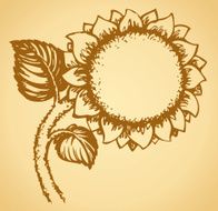 Cute sunflower Vector drawing N2