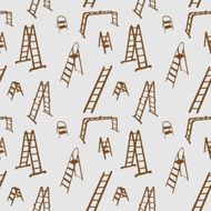 Seamless pattern of ladder silhouette vector illustration