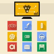Flat icons for auto repair