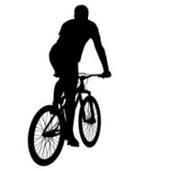 Silhouette of a cyclist male N19