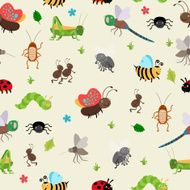 Bugs and Beetles seamless background N2