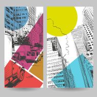 Set of city banner design elements vector illustration N13