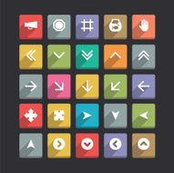 Trendy Vector Icons With Long Shadow Set 15 N2