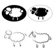 black silhouette of sheep N13