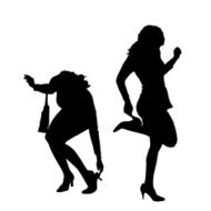 Vector silhouette of a woman N2086